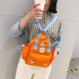 velveTEEN-Embroidered Two-Way Canvas Backpack