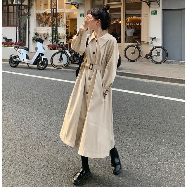 Jesong - Plain Belted Trench Coat | YesStyle