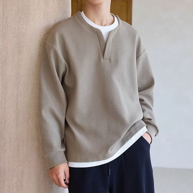 Ateso-Mock Two-Piece Two Tone Sweatshirt
