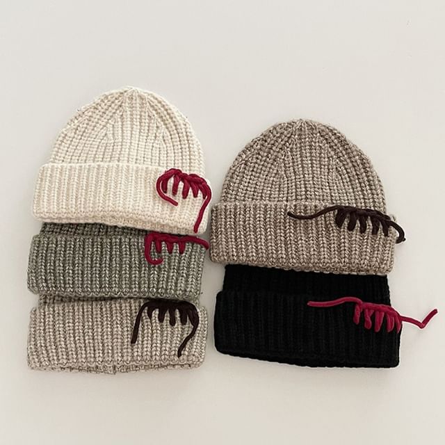 4-4 STUDIO-Contrast Stitching Beanie