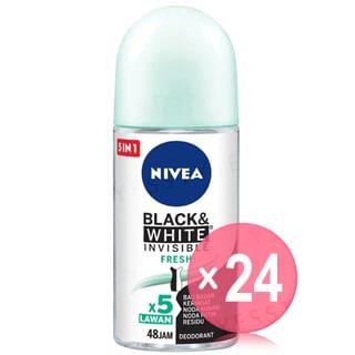 NIVEA - Women Invisible Black & White Fresh Deodorant Roll On (x24) (Bulk Box)