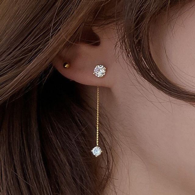 Hansha-Rhinestone Alloy Dangle Earring