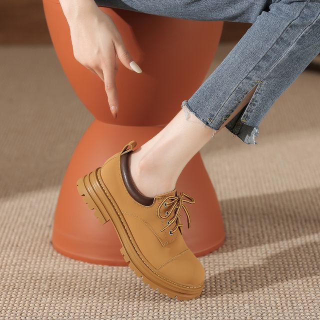 Fale Faux Leather Lace-Up Ankle Boots YesStyle