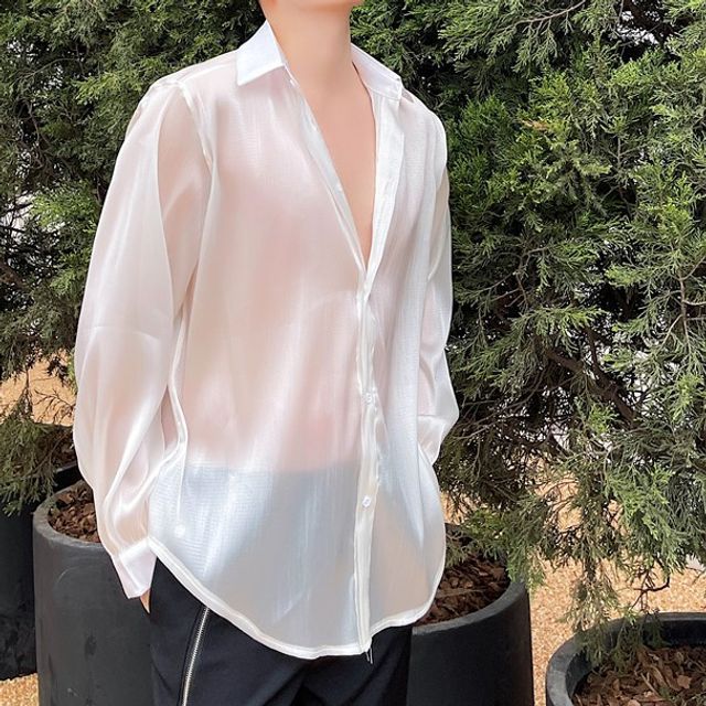 stand up collar dress shirt Limited Edition Extreme Cutaway Collar White With Black Contrast Shirt 42 / US 16.5 main image 0