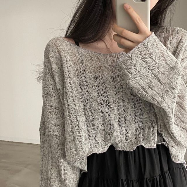 Shopherd - Boat Neck Cropped Sweater | YesStyle