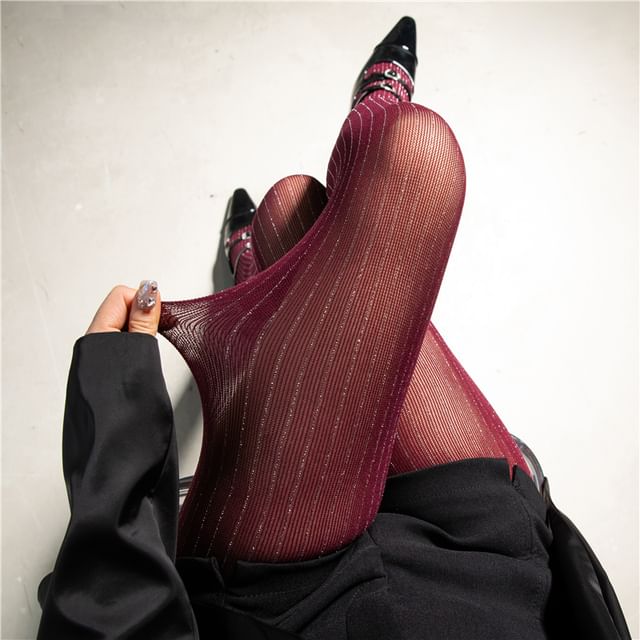 Gentiana-Striped Sheer Tights