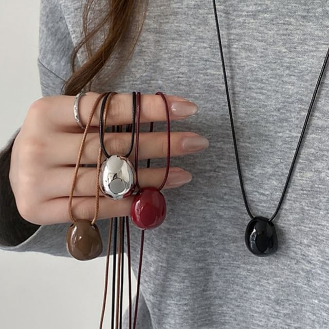 Seirios-Bean Pendant Cord Necklace