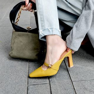 pointed toe stiletto mules