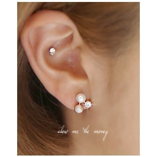 triple ball stud earrings