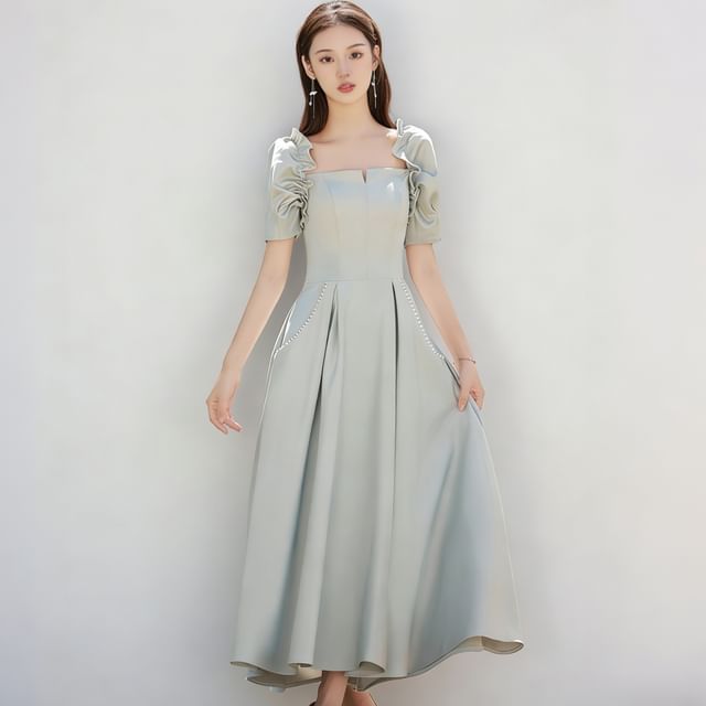 JVL-Plain Maxi A-Line Bridesmaid Dress