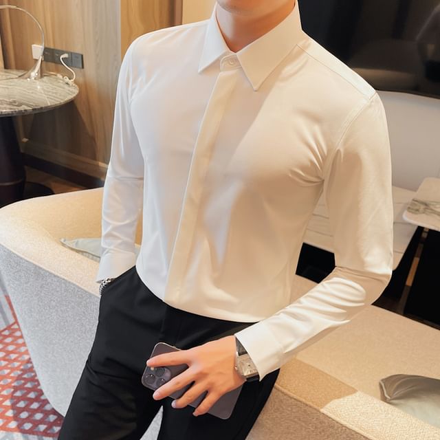 Blueforce-Long-Sleeve Plain Shirt
