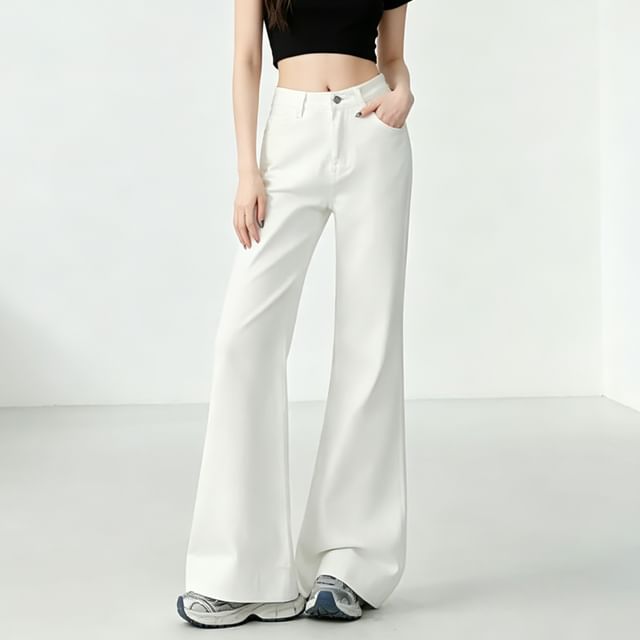 Denimot-Mid Waist Flared Jeans Various Designs