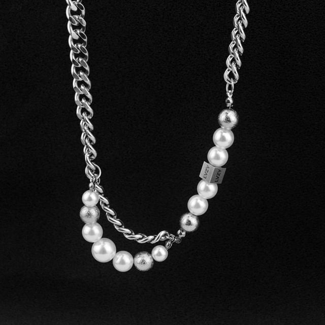 Juanitro-Beaded Chained Necklace