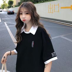 Sharis - 中袖双色调马球衫 Sharis - 中袖双色调马球衫