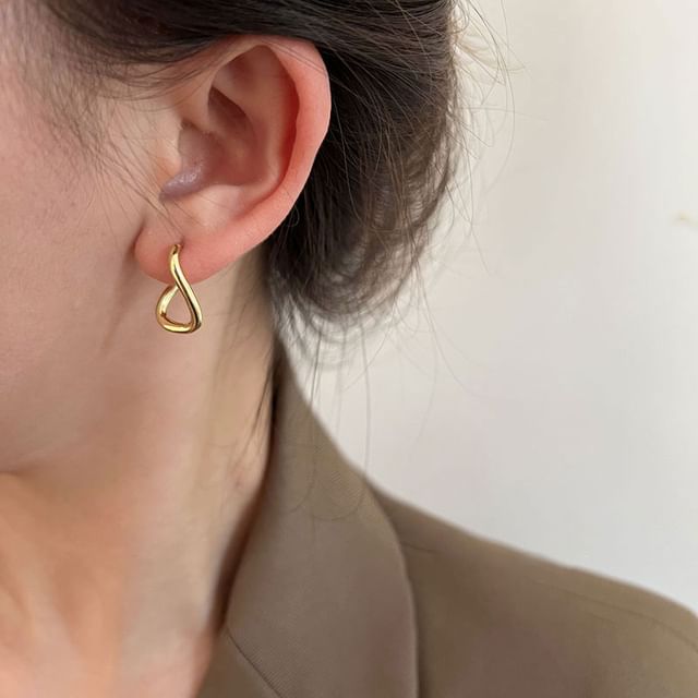 Bolgivy-Twisted Alloy Hoop Earring