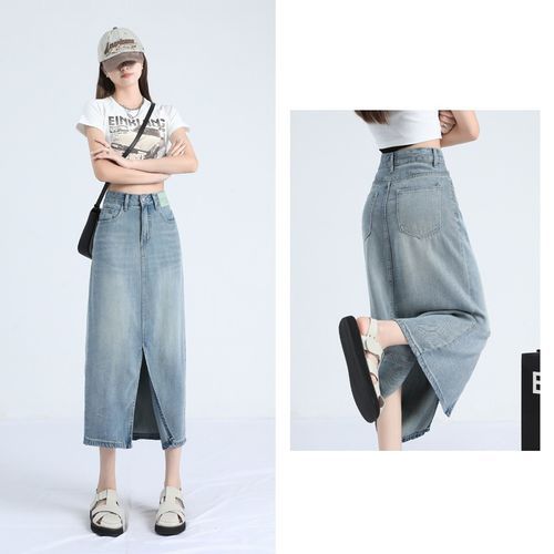 Denimot - Midi A-Line Denim Skirt