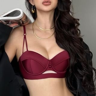 Gecko-Plain Cutout Wireless Bra