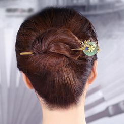 Gangnam - Retro Gemstone Flower Fringed Hair Stick Gangnam - Retro Gemstone Flower Fringed Hair Stick