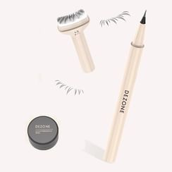 DEZONE - Set: Liquid Eyeliner Pen with Lower Eyelashes Stamper + Stamp Pad (3 Types)