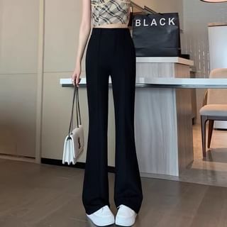 Dragan Pulse-High Waist Plain Bootcut Suit Pants