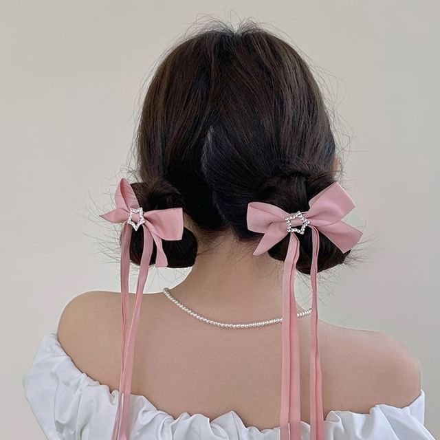 Rodiv - Set of 2: Ribbon Hair Clip | YesStyle