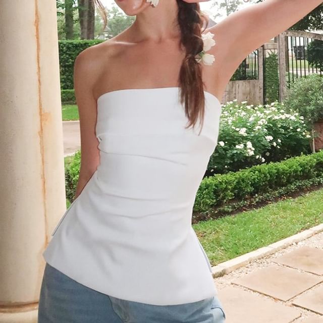 Honet-Strapless Plain Top