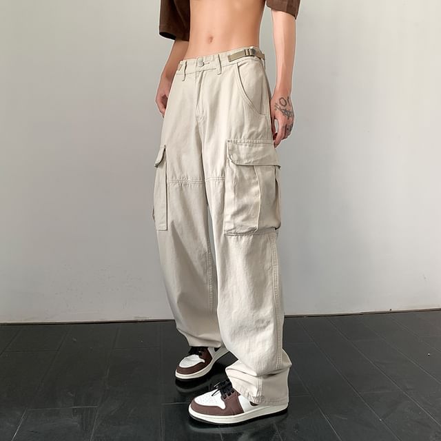 Newise - Low Rise Wide Leg Cargo Pants | YesStyle