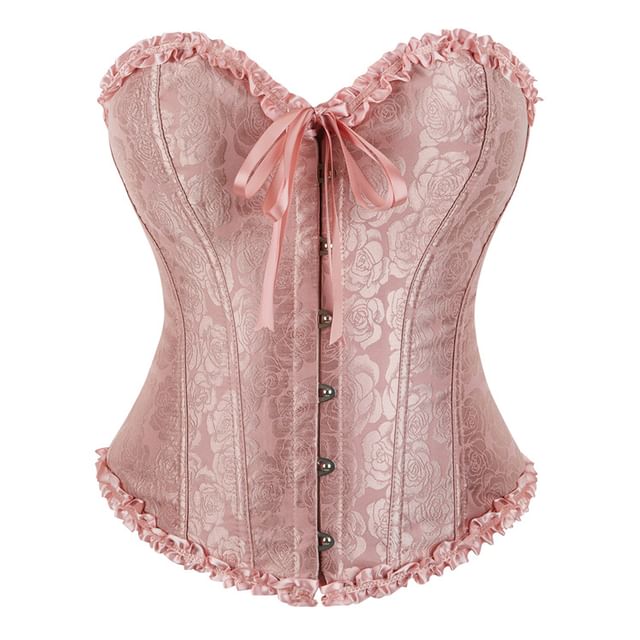 Lady Citrus-Strapless Frill Trim Corset Top