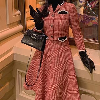 plaid midi skirt queen