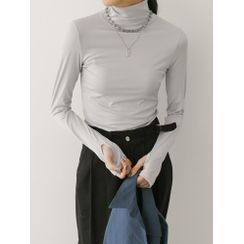 PPGIRL - Turtle-Neck Plain Top PPGIRL - Turtle-Neck Plain Top