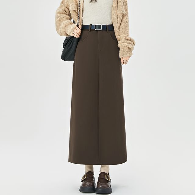 Dragan Pulse-High Rise Plain Maxi Pencil Skirt