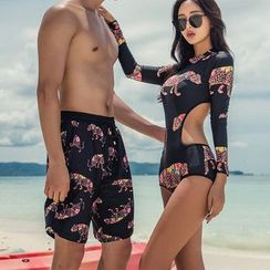 Seabird - 情侶款豹紋印花泳裝 / 沙灘褲 Seabird - 情侶款豹紋印花泳裝 / 沙灘褲