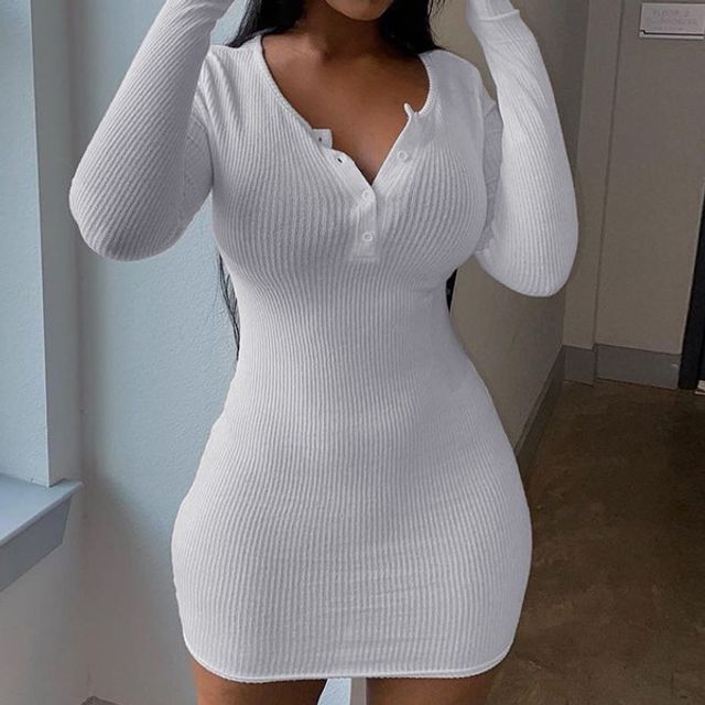 strapless open back dress Ribbed Halter Neck Dresses Beige / M