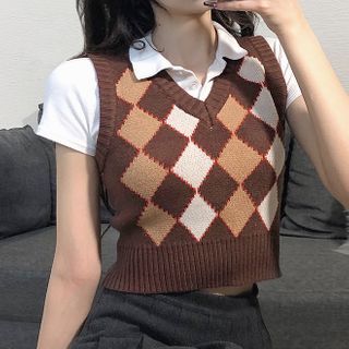 polo shirt with sweater vest