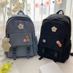 BANGGIRL - Floral Buckled Nylon Backpack BANGGIRL - Floral Buckled Nylon Backpack