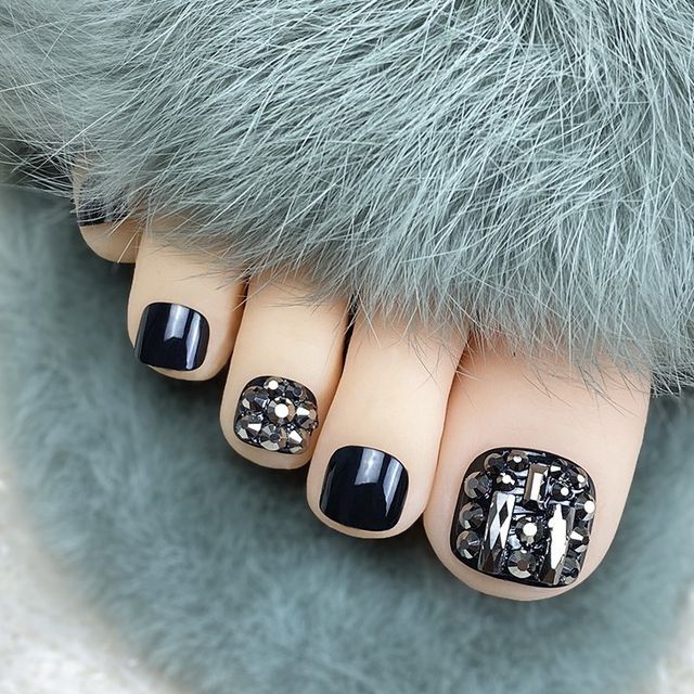 Worthbuy-Embellished Faux Toe Nail Tips