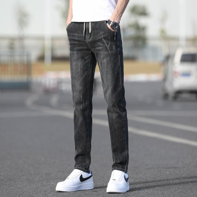 Nataro-Mid Rise Washed Slim Fit Jeans