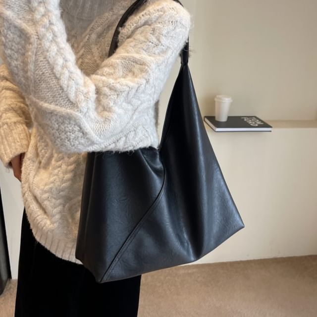 KOCORE-Set Faux Leather Tote Bag Pouch