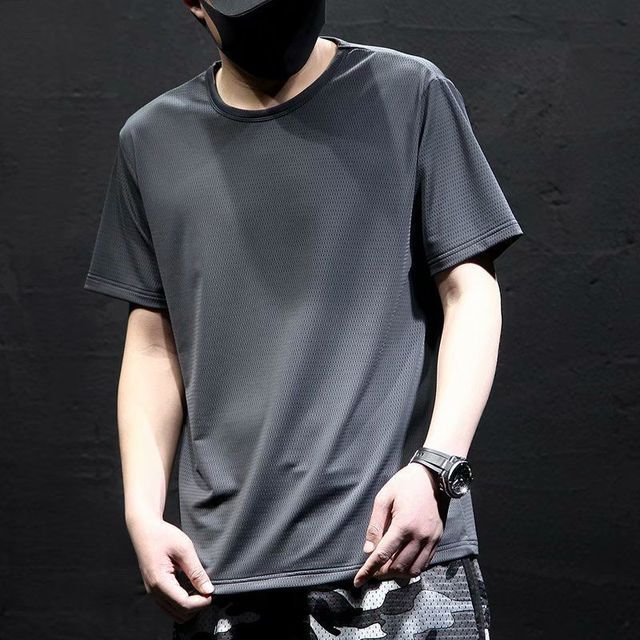 Acrius-Short-Sleeve Crew Neck Plain T-Shirt Socks