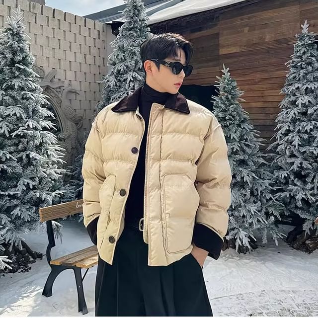 Patow-Plain Contrast Trim Single-Breasted Jacket