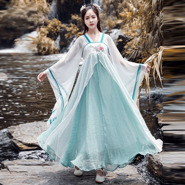 Girls Supply - Traditional Chinese Wide-Sleeve Maxi Dress | YesStyle