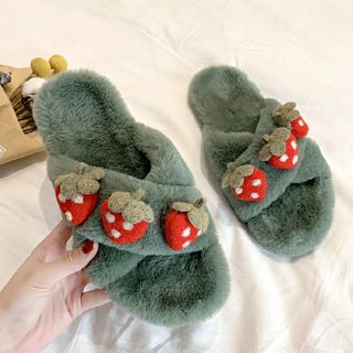 baby fur slide sandals