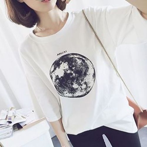 Cloud Nine - Moon Print T-Shirt | YesStyle