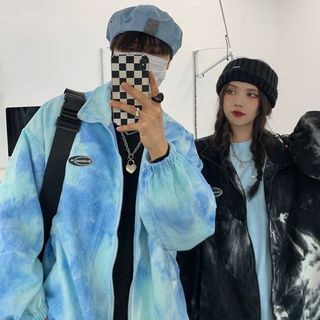 Porstina - Couple Matching Tie-Dye Zip Corduroy Jacket | YesStyle