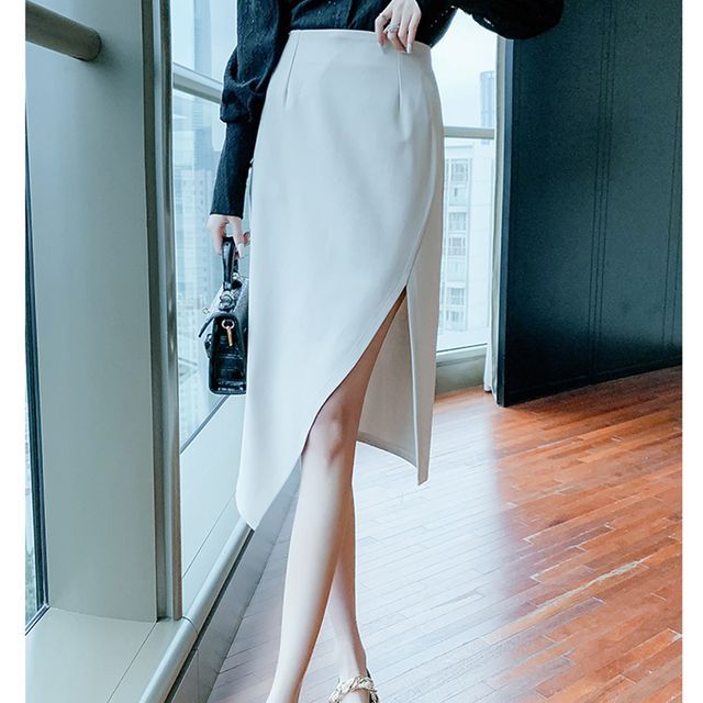 Everose-Slit A-Line Skirt