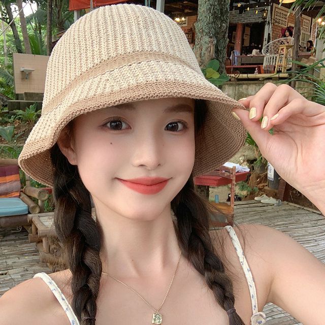 Nikifa Straw Bucket Hat YesStyle