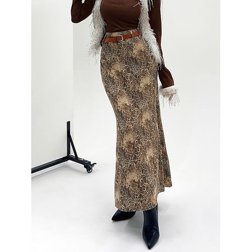 Aline leopard 2024 maxi skirt