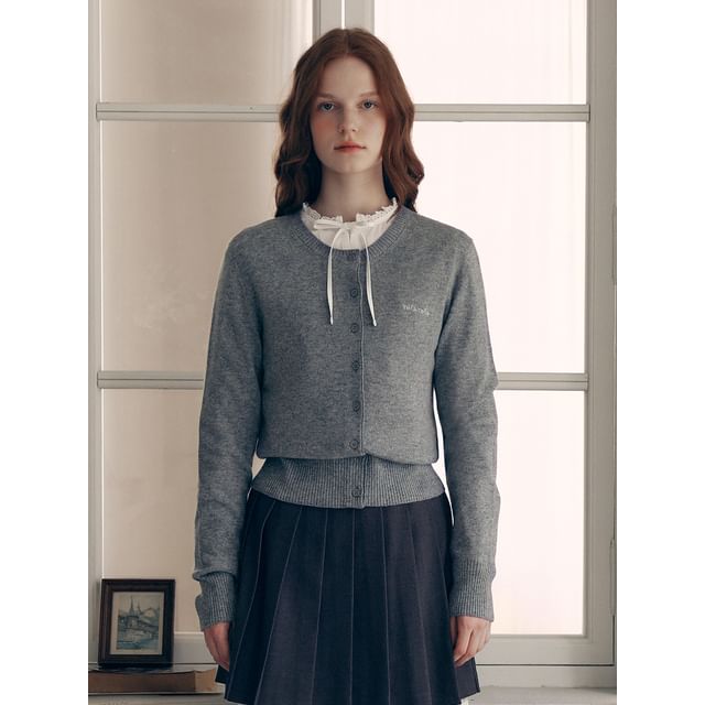 rolarola - Cashmere-Blend Knit Cardigan (Gray) | YesStyle