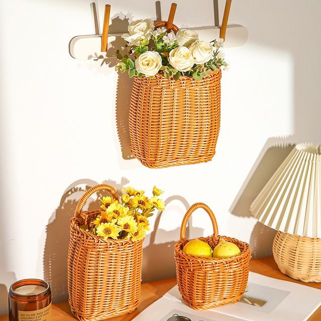 Chrysalis Woven Plastic Hanging Organizer Basket (various designs