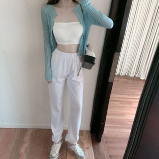 sweatpants with cardigan